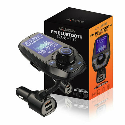 Aquarius Wireless Multifunctional Bluetooth Car FM Transmitter with Dual USB Port