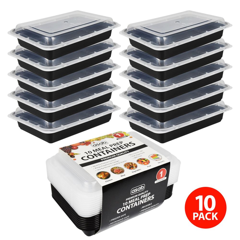 1x Meal Prep Container No-Partition 10PK