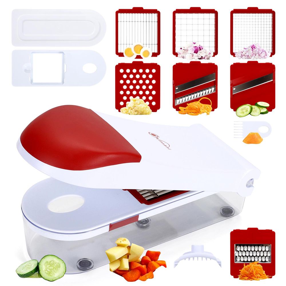 Kitchen Vegetable Cutter with 3 Interchangeable Blades Stainless Steel