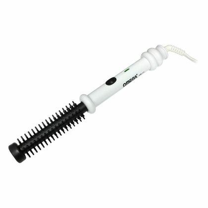 Omega Slimline 13mm Heated Hair Styling Hot Brush White Tangle Free Swivel Cord