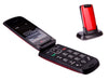 TTfone Star Big Button Flip Mobile Phone in Red with Nylon Case & Vodafone Sim