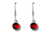 July Birthstone Drop Earrings - bright red