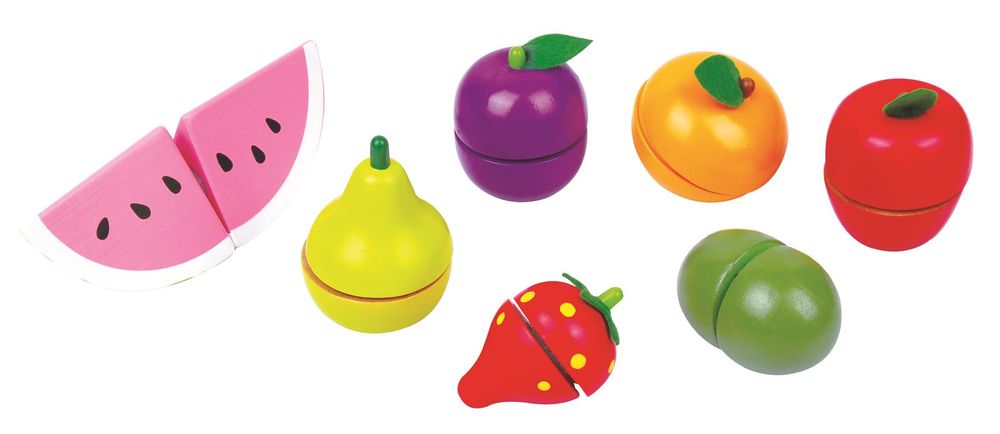 Lelin Wooden Fruits Cut Up Shopping Kids Toy
