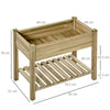 Raised Garden Bed with Legs and Storage Shelf, Elevated Wooden Planter Box,