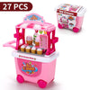 SOKA 27 pcs Ice Cream Trolley Shop Cart Toy for Children Pretend Play Food