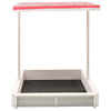 Sandbox with Adjustable Roof Fir Wood White and Red UV50