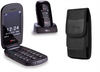 TTfone TT750 Lunar BLACK Flip Folding Dual Screen Big Button Mobile Phone with Dock Charger and Vodafone Sim Card
