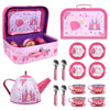 SOKA Fairy Tale 18 Pcs Metal Tea Set & Carry Case Toy for Kids Children
