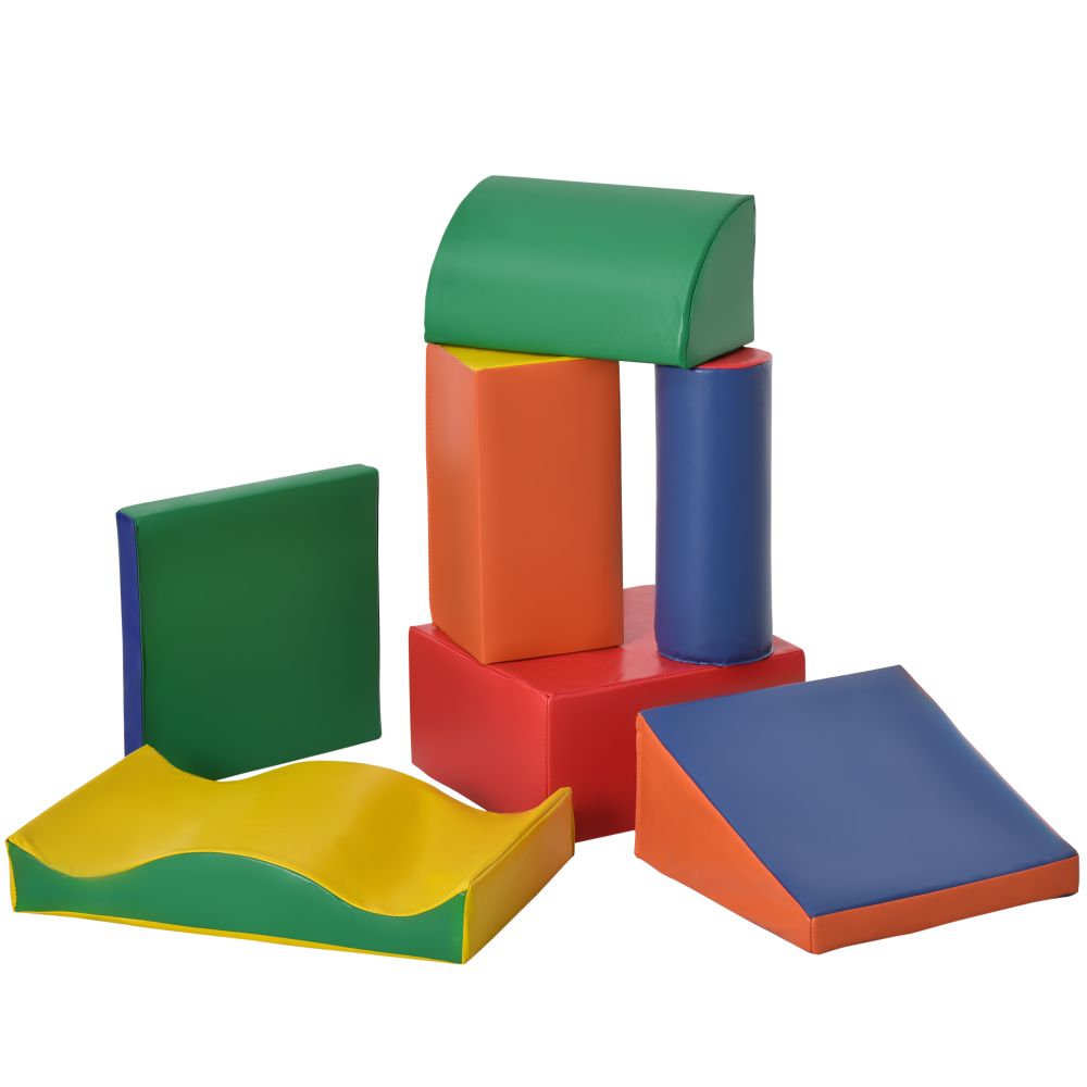 HOMCOM 7 Pcs Kids Soft Foam Puzzle Play Blocks Set Learning Toddler Activity