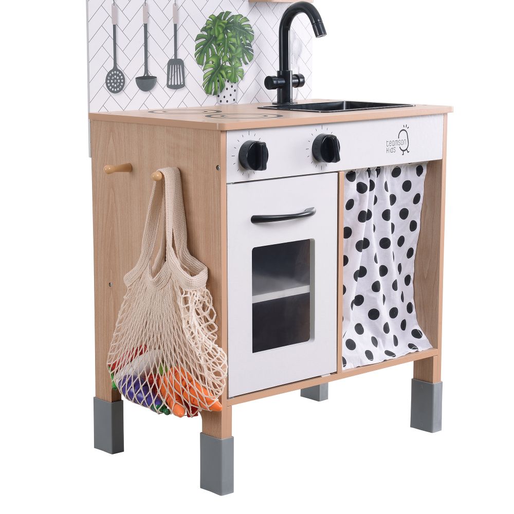 Porto Small Interactive Wooden Kitchen Playset &  4 Accessories