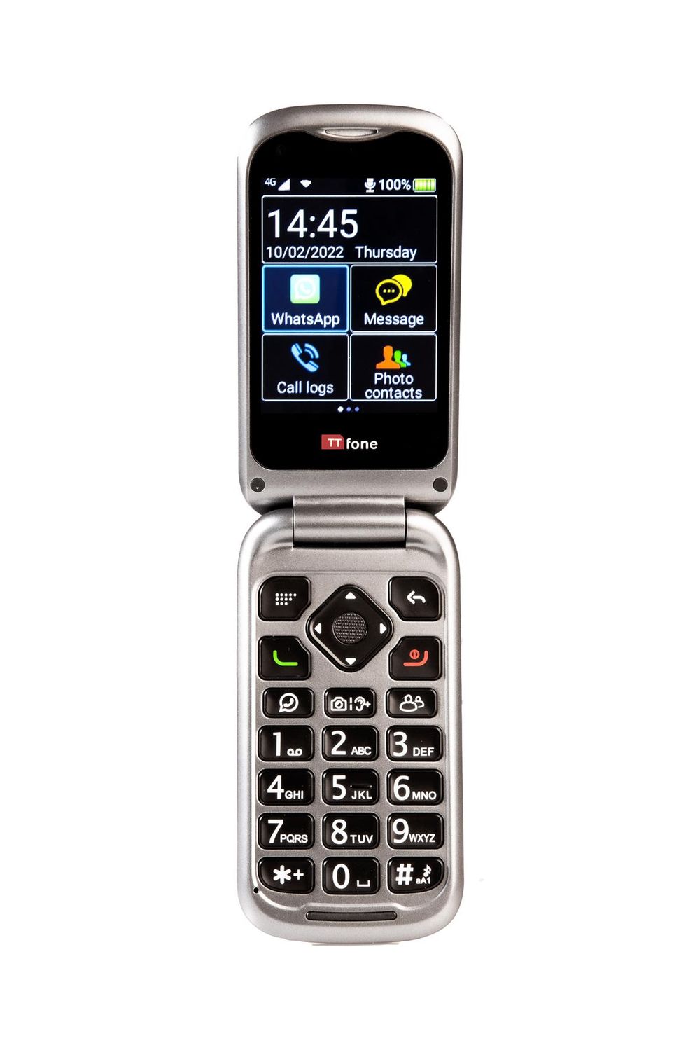 TTfone TT970 4G Whatsapp Touchscreen Senior Big Button Flip Mobile Phone - Dock Charger, Lanyard