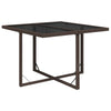 Garden Table Brown 109x107x74 cm Poly Rattan and Glass
