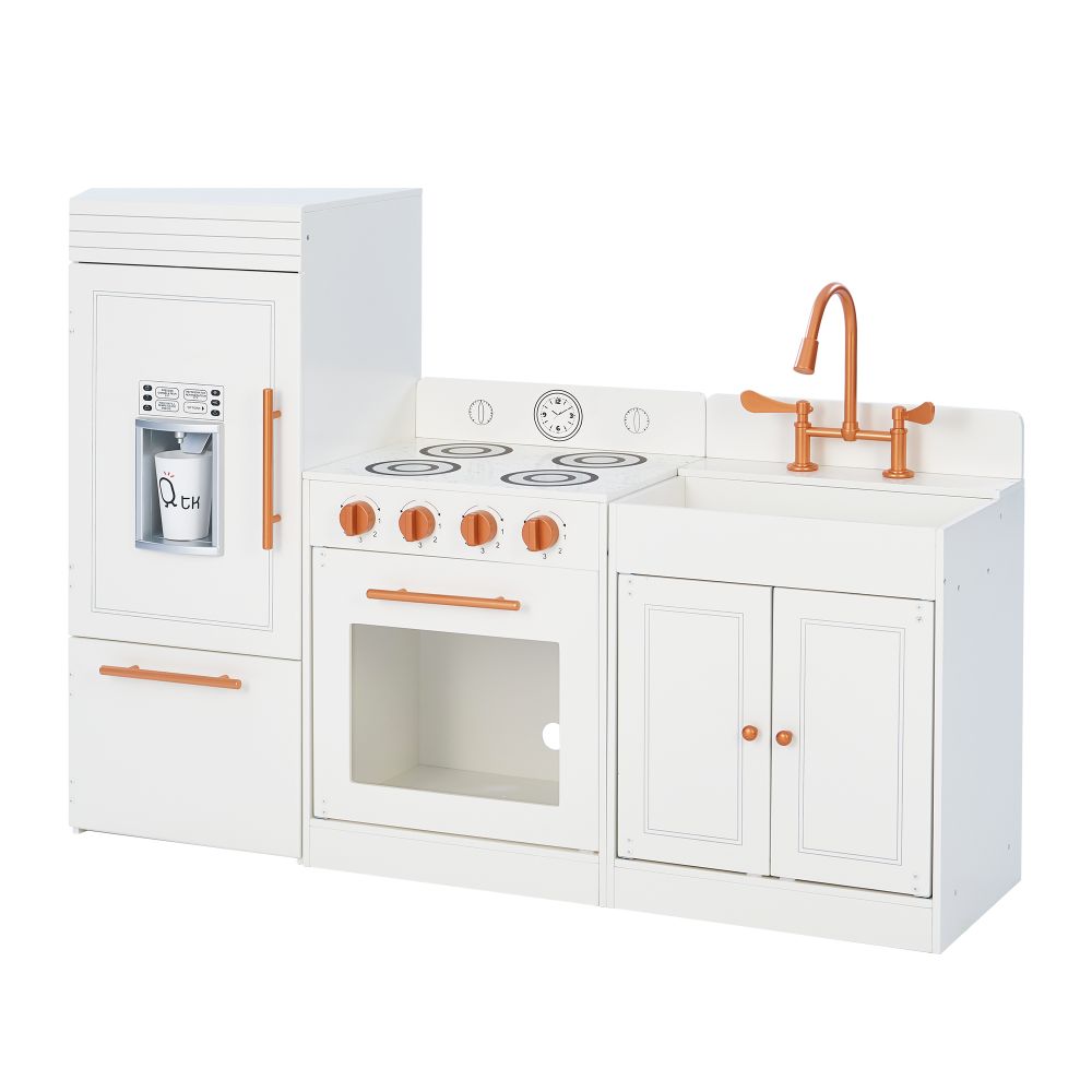 Large Wooden Kitchen Toy Kitchen Rose Gold With Ice Maker TD-12863R