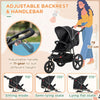 Lightwieght Pushchair w/ Reclining Backrest From Birth to 3 Years - Black