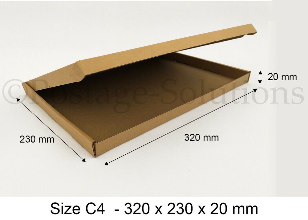 C4 PIP Boxes (Brown) suitable for Large Letter Postal Box 32x23x2 cm (200)