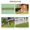 12 Pack Wooden Border Fences, Garden Fixed Picket Fence