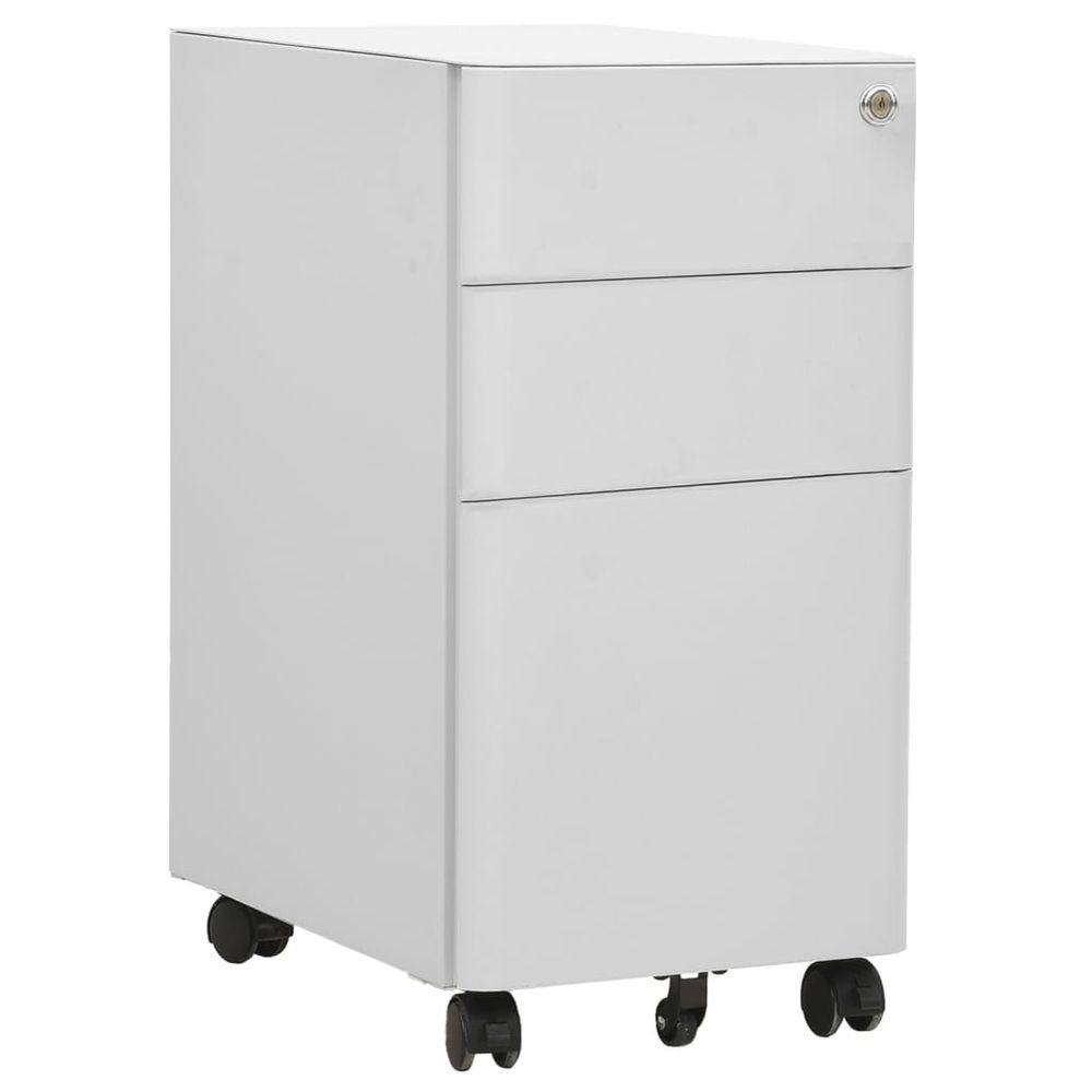 Mobile File Cabinet White 30x45x59 cm Steel