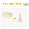 2.2M Tilt Beach Umbrella Parasol-Cream White