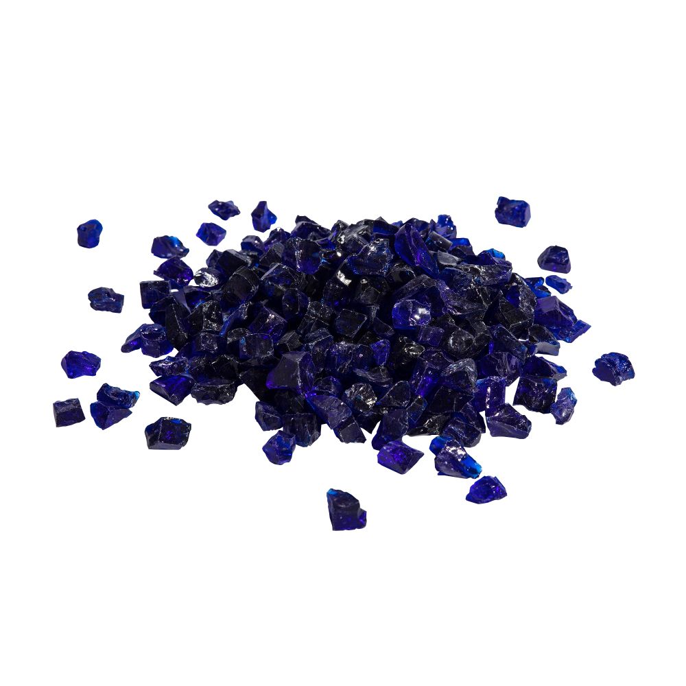 4kg Blue Tempered Fire Glass, Lava Rocks for Outdoor Gas Fire Pits