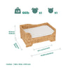 Indoor Wicker Cat/Dog Elevated Bed & Washable Cushion ST-N10002-UK