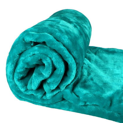 Faux Mink Throw Blanket | AS-15099 | 200 x 240 cm TEAL