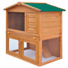 Solid Pinewood Outdoor Rabbit Hutch 3-Door Bunny Pet House Multi Colors