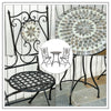 3Pc Mosaic Tile Garden Bistro Set Folding Chairs