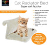 Cat Radiator Soft Faux Fur Bed - CREAM