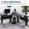 Space-Saving Corner Work Office Desk Gaming  Steel Frame CPU Rack Black