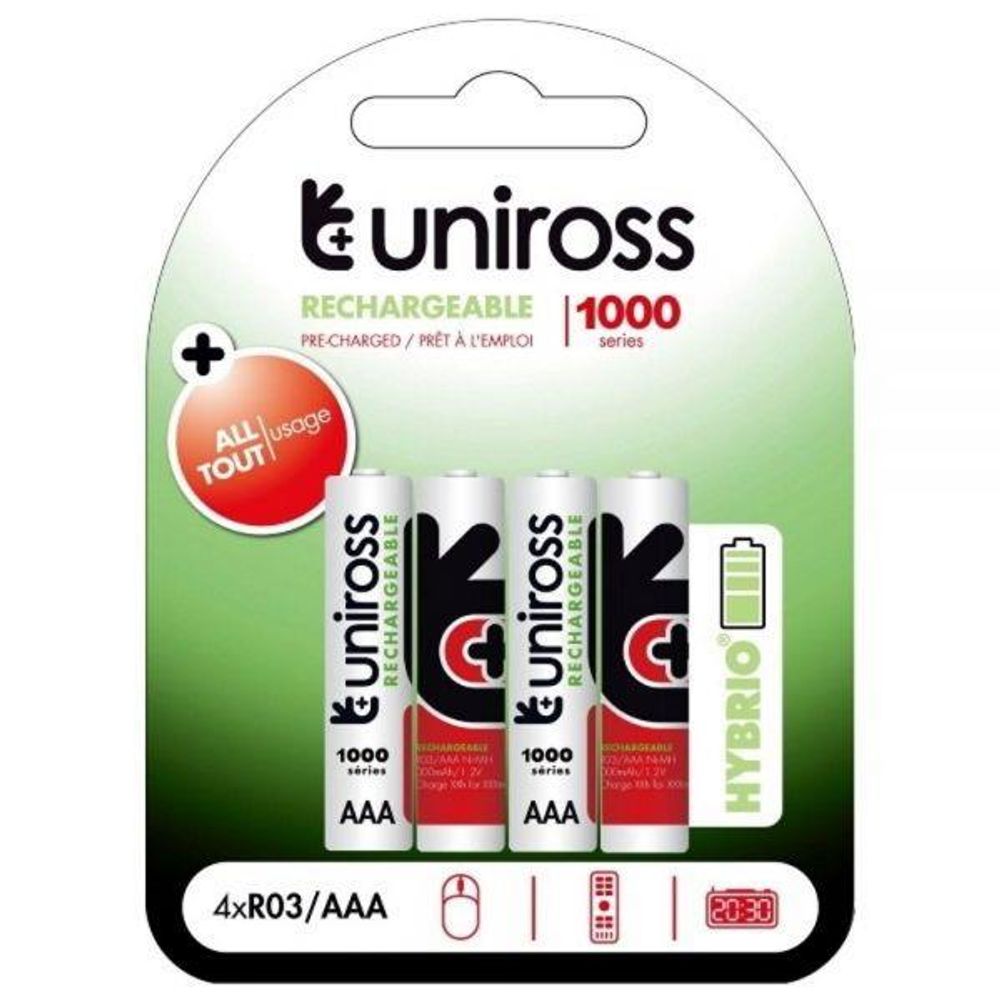 Uniross AAA 1000 Hybrio Rechargeable Battery