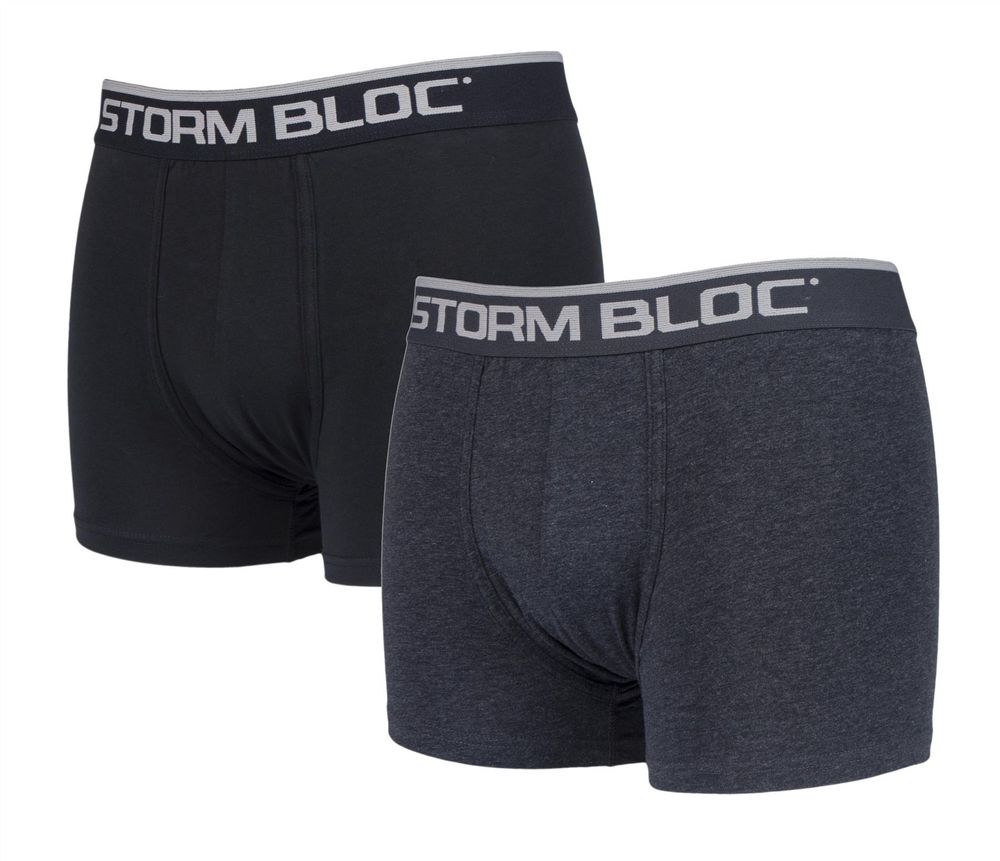 Storm Bloc - 2 Pairs Mens Cotton Boxer Trunks