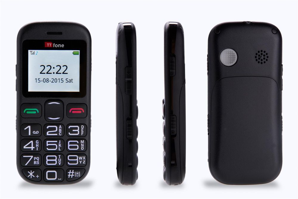 TTfone TT850 Jupiter 2 Senior Mobile Phone Big Buttons, Dock Charger  CB4 Nylon Case Vodafone PAYG Sim Card