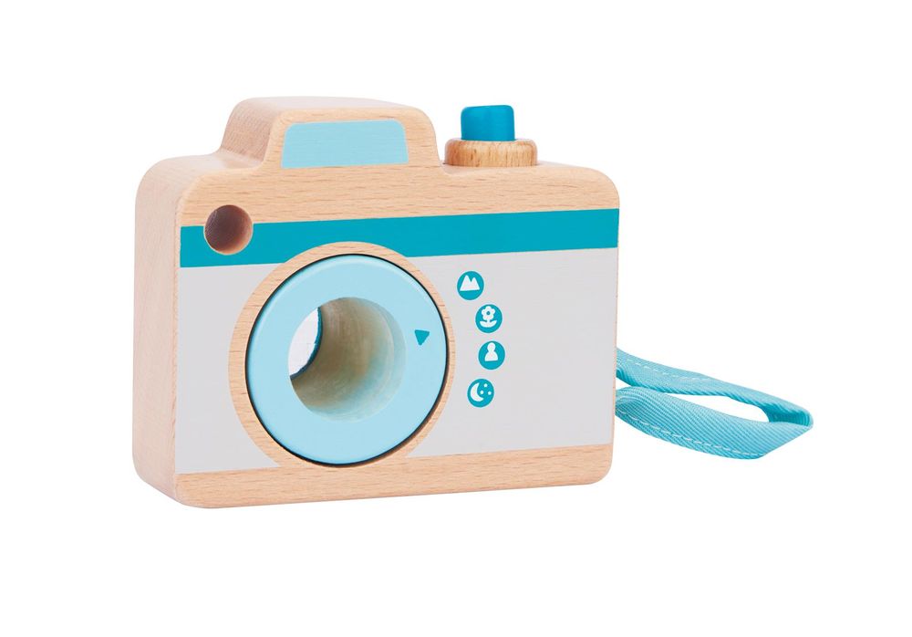 Lelin My First Wooden Camera Toy with Multi-prism Kaleidoscope Pictures Lens