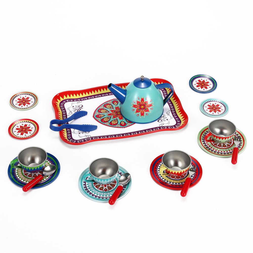 SOKA Vintage Design Metal Tea & Cakes Set Toy for Kids - 40 Pcs Classic style