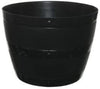 Whitefurze 34cm Wood Grain Effect Black Barrel Tub Planter Pot