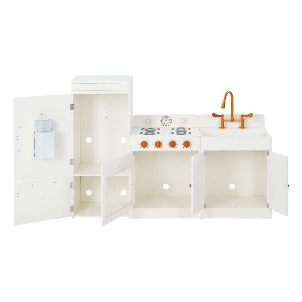 Large Wooden Kitchen Toy Kitchen Rose Gold With Ice Maker TD-12863R