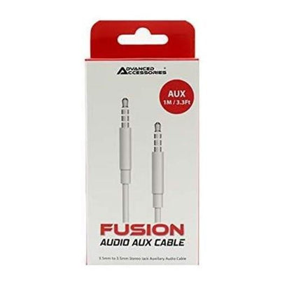 Advanced Accessories Fusion Audio Aux Cable 3.5mm-White MRM01855