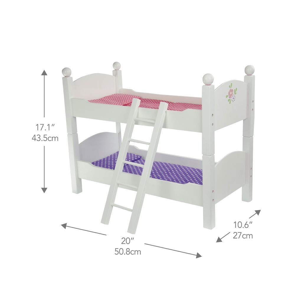 Olivia's Little World Doll Bed Wooden Baby Doll Bunk Bed Doll Furniture TD-0095A