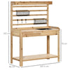 Potting Bench Table, Workstation with Metal Sieve Screen, Removable Sink,