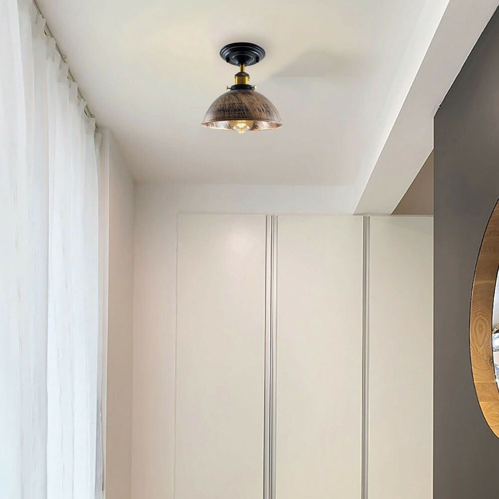 Industrial Retro Light Shade Flush Mount Fitting Modern Ceiling Light UK