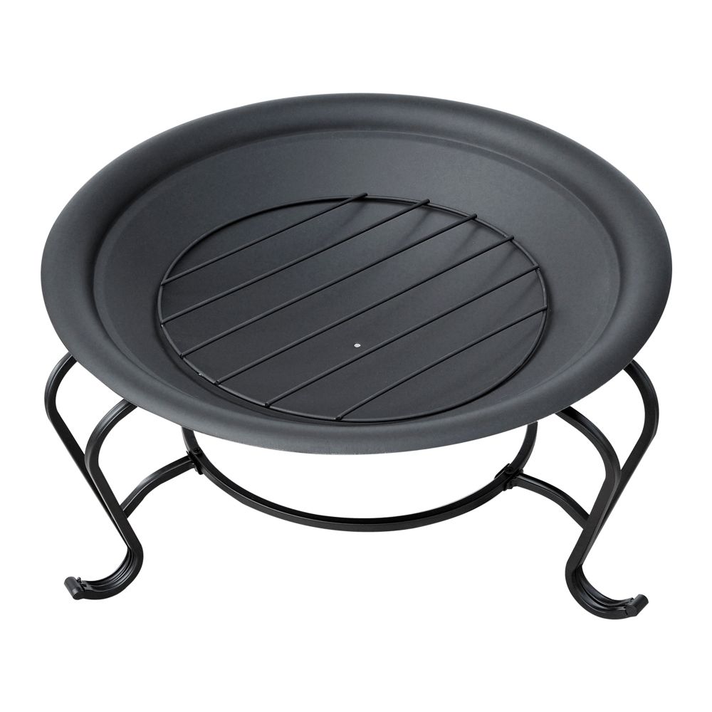 Outsunny Steel Fire Pit, ? 56x45H cm (Lid Included)-Black/Blue |aosom.co.uk