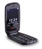 TTfone TT750 Lunar BLUE Flip Folding Dual Screen Big Button Mobile Phone with Dock Charger and Vodafone Sim Card