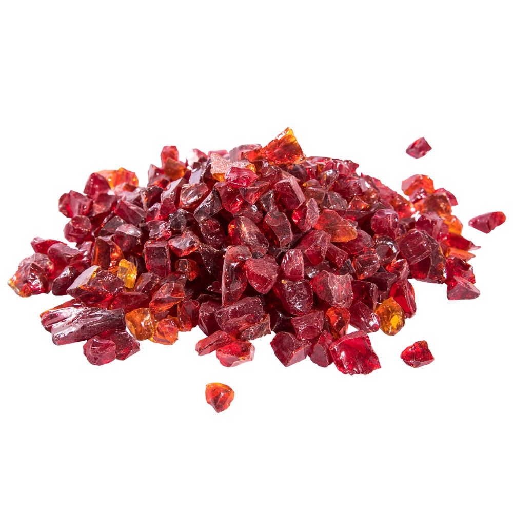4kg Red Tempered Fire Glass, Lava Rocks for Outdoor Gas Fire Pits