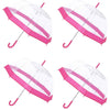 4 x Dome Umbrella | ZIZ001596_Pink | Transparent 58cm Pink
