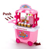 SOKA 27 pcs Ice Cream Trolley Shop Cart Toy for Children Pretend Play Food