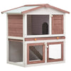 Solid Pinewood Outdoor Rabbit Hutch 3-Door Bunny Pet House Multi Colors