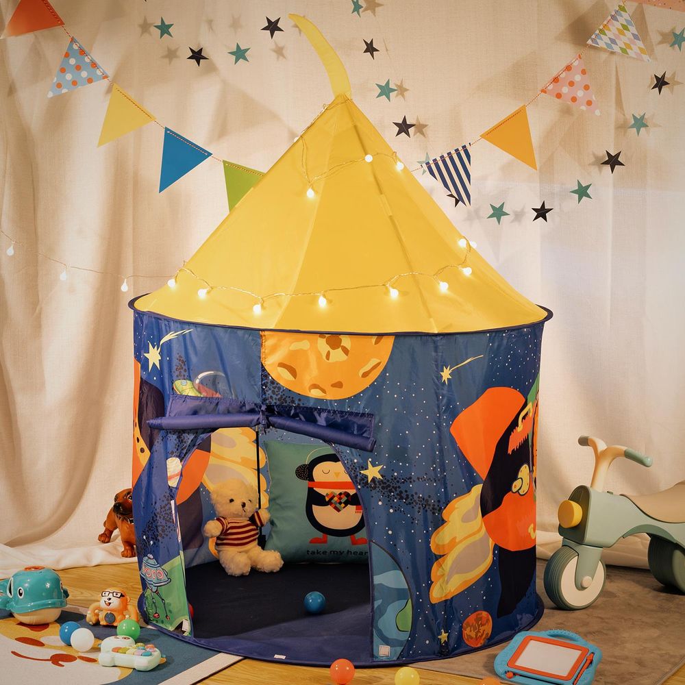 SOKA Space Play Tent Portable Foldable Blue & Yellow Pop Up Garden Playhouse Tent