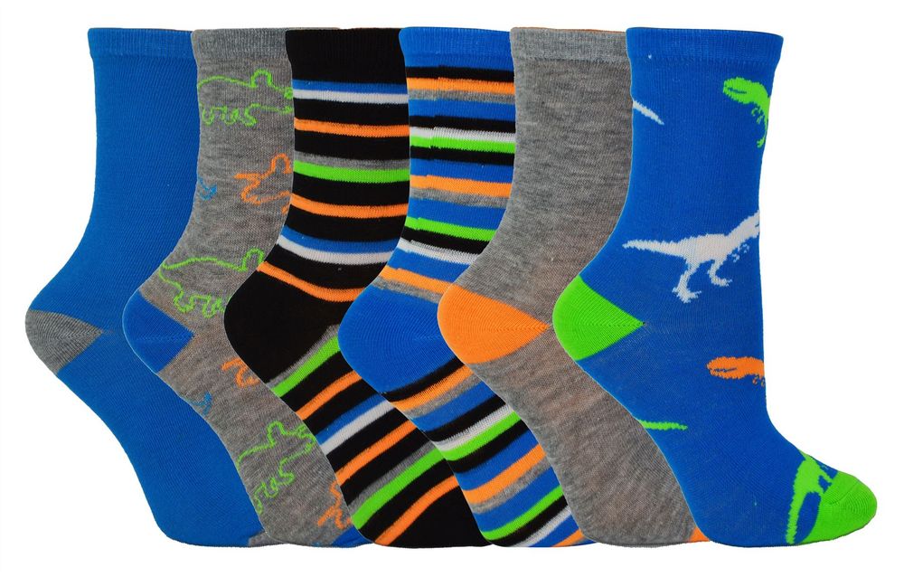 Boys 6 Pack Design Socks