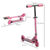 Scooter for Kids Ages 3-7 W/ Lights Music Adjustable Height Folding Frame - Pink