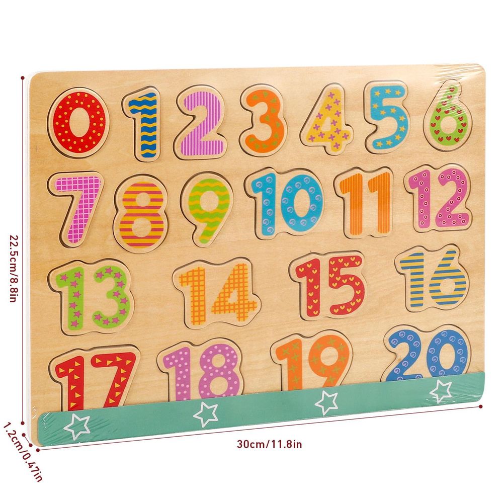 SOKA Wooden Jigsaw Number Puzzle Peg Board Toy Early Preschool Learning Games 3+